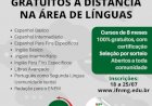 Inscrições para Processo Seletivo para cursos gratuitos à distância na área de línguas do INFMG terminam neste domingo