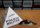PM do 65º BPM apuram denúncia e realizam apreensão de arma de fogo e prende autor