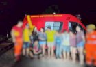 Ilhados em cachoeira de MG, jovens pedem ajuda por recado arremessado no chinelo