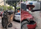 Carro capota na Savassi, em BH, acerta quatro veículos e deixa motorista ferido