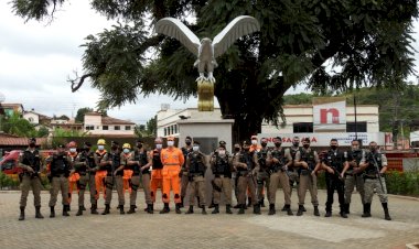 Polícias Civil, Militar e Bombeiros realizam treinamento simulado de explosão de caixa eletrônico em São João Evangelista