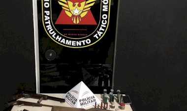 Polícia Militar prende caçadores e  apreende armas e munições em residência zona rural de Santa Efigenia de Minas
