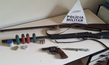 HOMEM DE 45 ANOS É PRESO EM PEDRA MENINA, DISTRITO DE RIO VERMELHO, POR POSSE ILEGAL DE ARMA DE FOGO