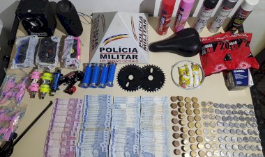 PM de Santa Maria do Suaçuí recuperam materiais de furto antes mesmo da vítima tomar conhecimento do arrombamento de seu comércio