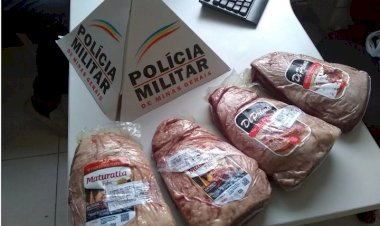 Homem é preso suspeito de furtar peças de picanha em supermercado.