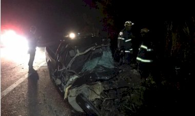 Homem morre em acidente na BR-381; corpo fica preso às ferragens.