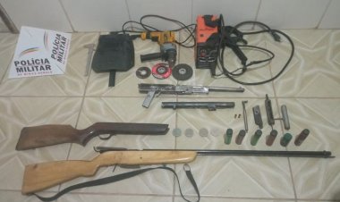 PM apreende duas armas de fogo e equipamentos para fabricá-las em Virginópolis