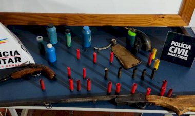 Operação conjunta das Polícias Militar e Civil, recupera  arma de fogo, acessórios e munição na cidade de Guanhães.