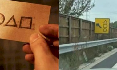 Polícia 'tranquiliza' motoristas após placa com símbolos de 'Round 6' viralizar
