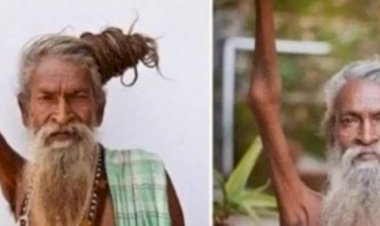 Indiano mantém braço direito levantado há 45 anos como provação de fé; entenda