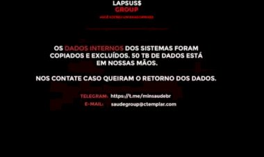 Hackers tiram do ar site do Ministério da Saúde e sequestram dados