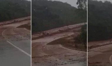 Sistema de drenagem de barragem transborda em Nova Lima e espalha lama na BR-040