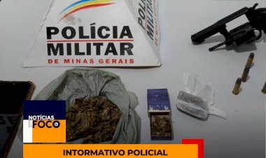 Homem é preso em Virgolândia, por tráfico de drogas e posse ilegal de arma de fogo.