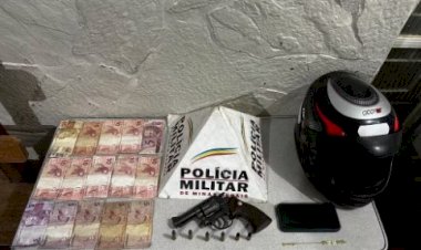Homem usa sacola para cobrir placa de moto, assalta duas distribuidoras e é preso em Montes Claros
