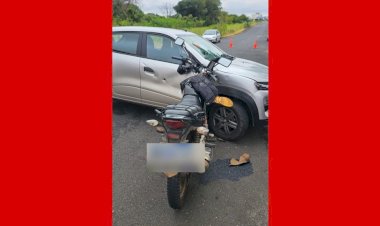 Acidente entre carro e moto deixa vítima em estado grave no Bairro Granada em Uberlândia