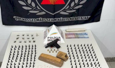 Trio com drogas e arma é preso dando tiro para alto para impor medo em Coronel Fabriciano