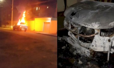 Caminhonete para aplicação do fumacê pega fogo no Bairro Morumbi em Uberlândia