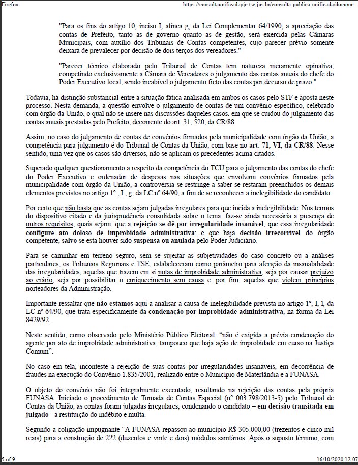 Candidato a prefeito tem candidatura impugnada em Materlândia / MG
