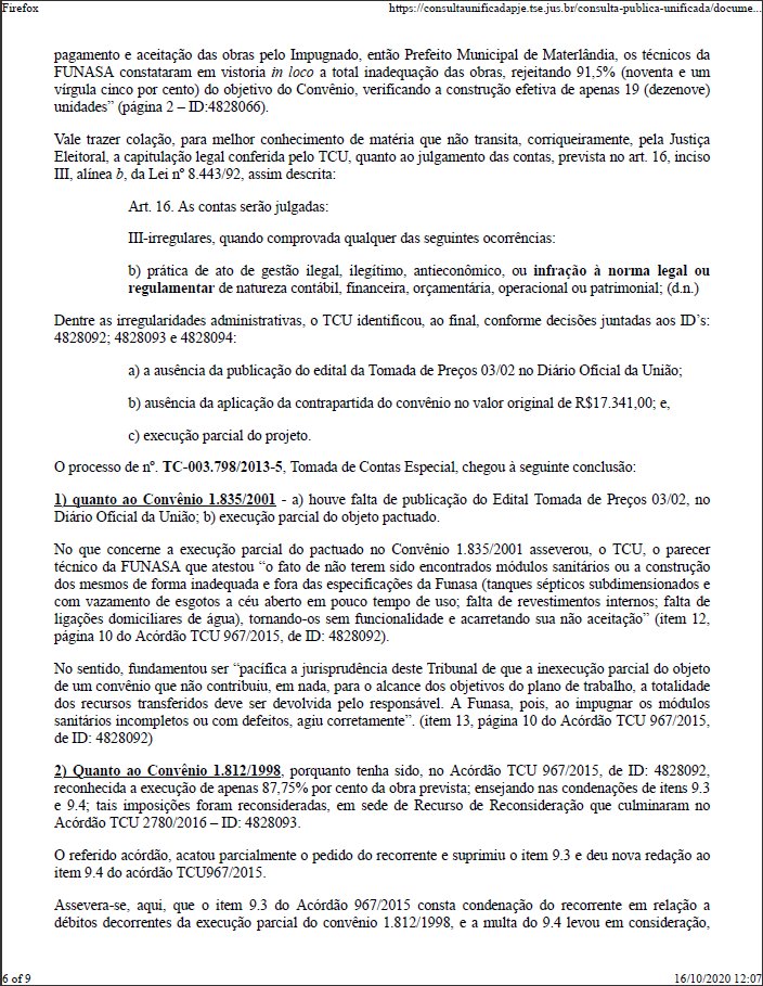 Candidato a prefeito tem candidatura impugnada em Materlândia / MG