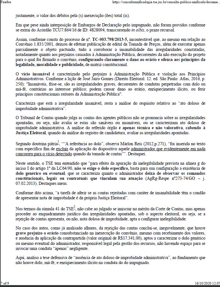 Candidato a prefeito tem candidatura impugnada em Materlândia / MG