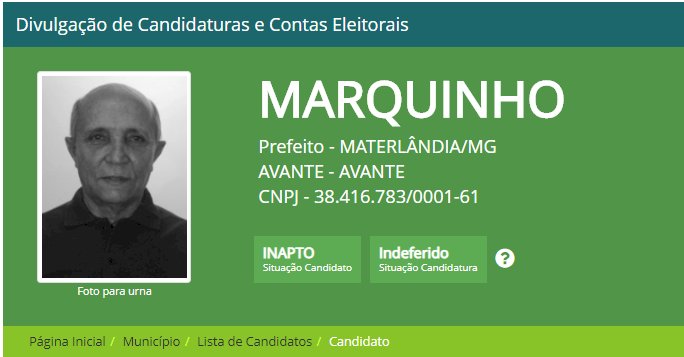 Candidato a prefeito tem candidatura impugnada em Materlândia / MG