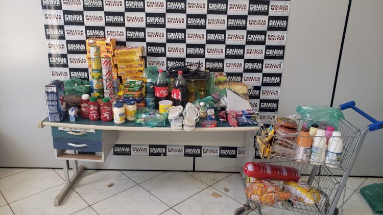 MILITARES DE SÃO JOSÉ DA SAFIRA RECUPERAM PRODUTOS FURTADOS DE UM SUPERMERCADO