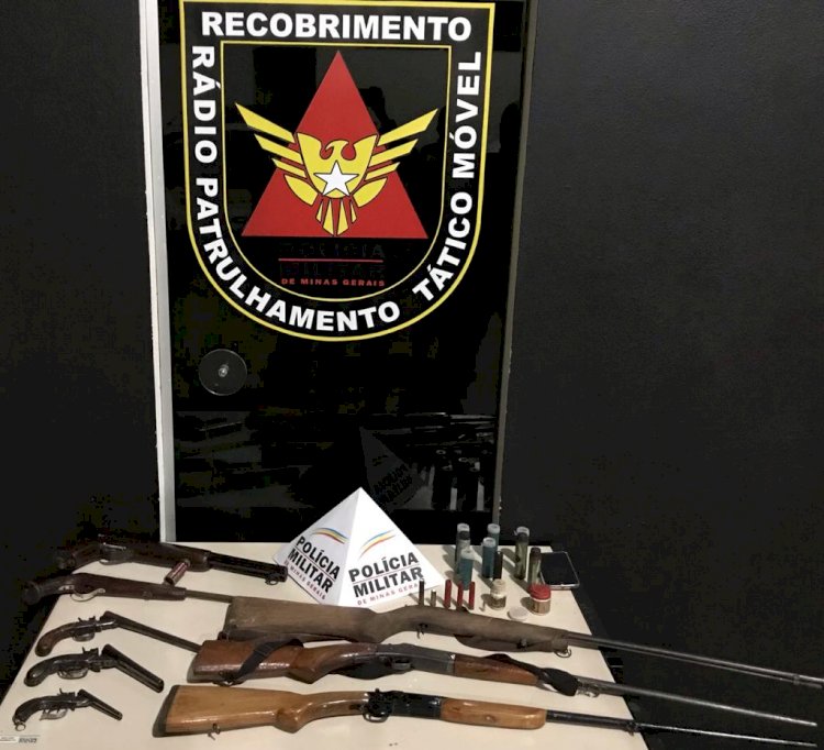 Polícia Militar prende caçadores e  apreende armas e munições em residência zona rural de Santa Efigenia de Minas