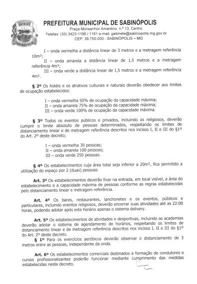 Microrregião de Guanhães regride a Onda Vermelha e permite uma flexibilização em todas as atividades essenciais e não essências do município