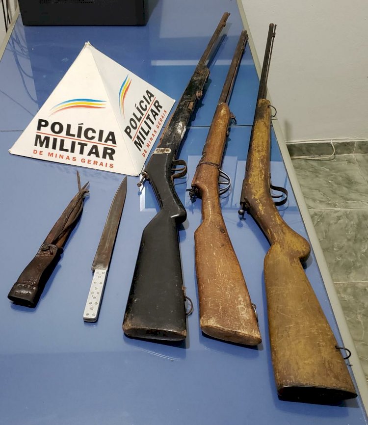 Operação conjunta entre as PMs de Coluna e Frei Lagonego prende pai que ameaçava filho com arma de fogo