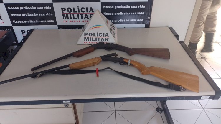 PM de Coroaci apreende armas de fogo na zona rural da cidade