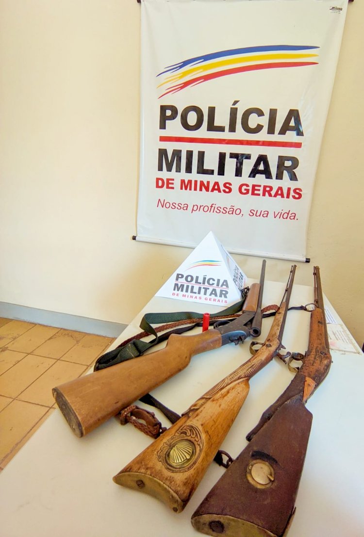 PM de Matelândia realiza operação e apreende várias armas de fogo