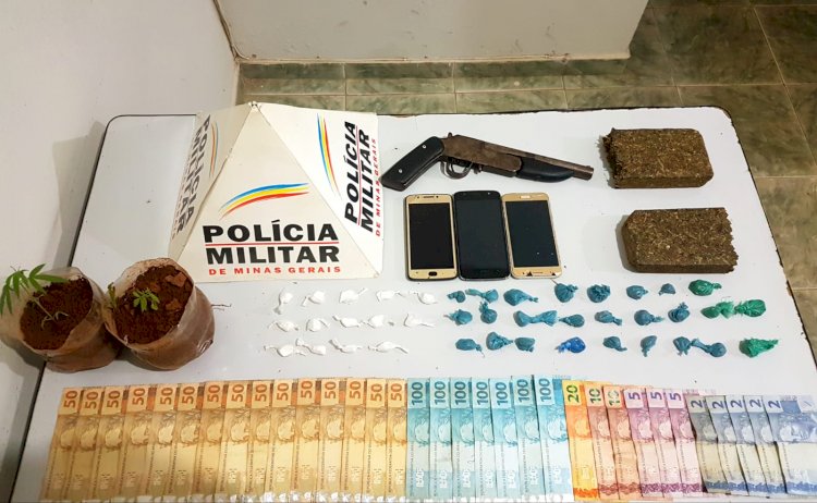 PM de Coluna prende autores por tráfico ilícito de drogas e posse ilegal de arma de fogo.                          