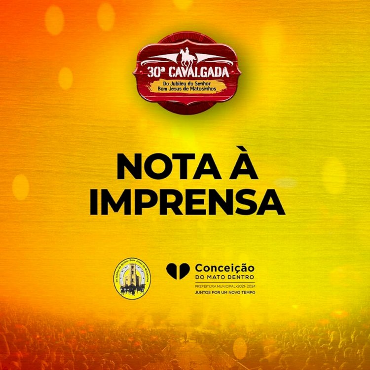 NOTA À IMPRENSA - Prefeitura de Conceição do Mato Dentro divulga instrumento de distrato com o cantor Gusttavo Lima, assinado  sem ônus para o município