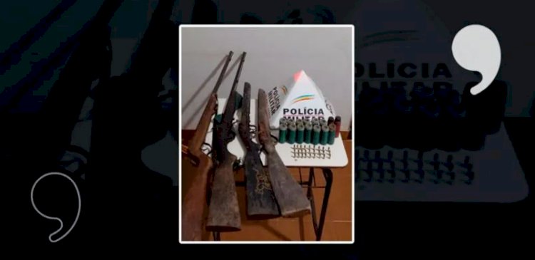 PM apreende armas de fogo e munições deixadas por falecido na zona rural de São Pedro do Suaçuí