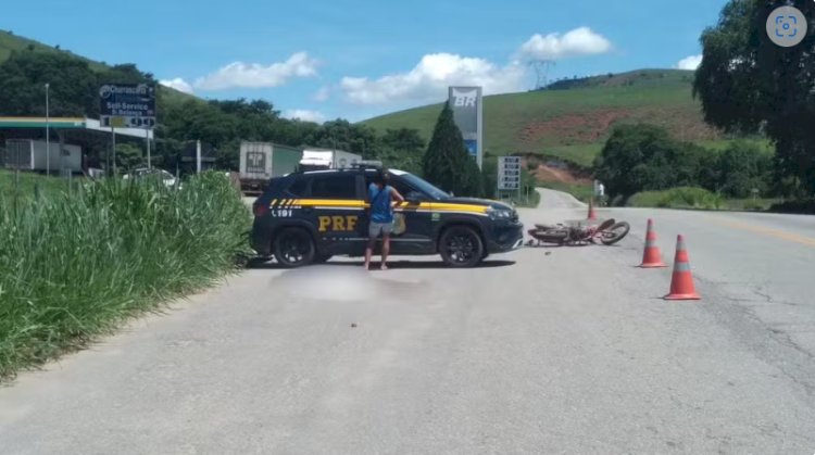 Motociclista invade a contramão, bate em caminhão e morre na BR-116, em Governador Valadares