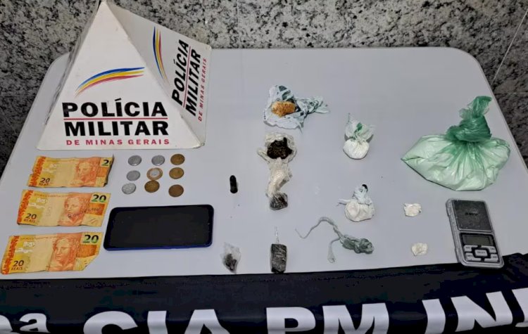 Jovem preso em Mantena levava esposa e filhos para vender drogas em praça