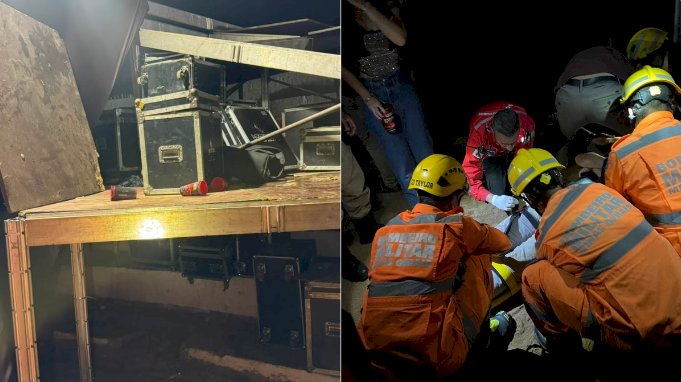 Estrutura desaba durante Exposete e deixa 12 pessoas feridas